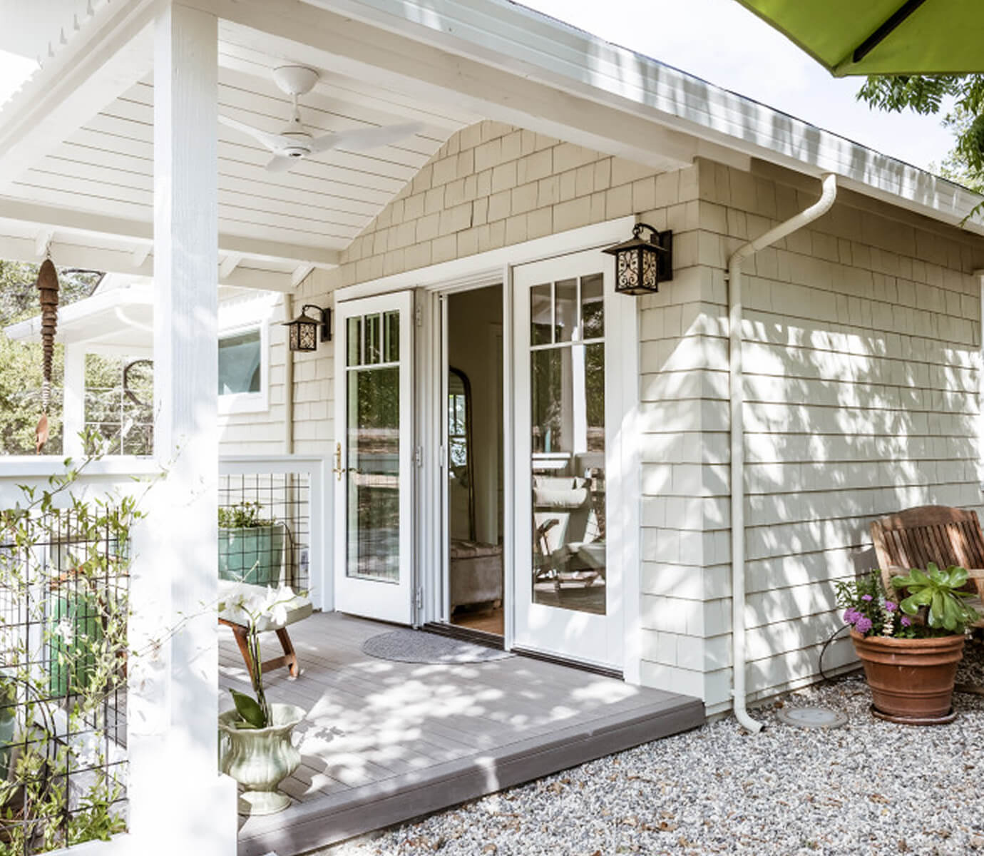 exterior addition with french doors